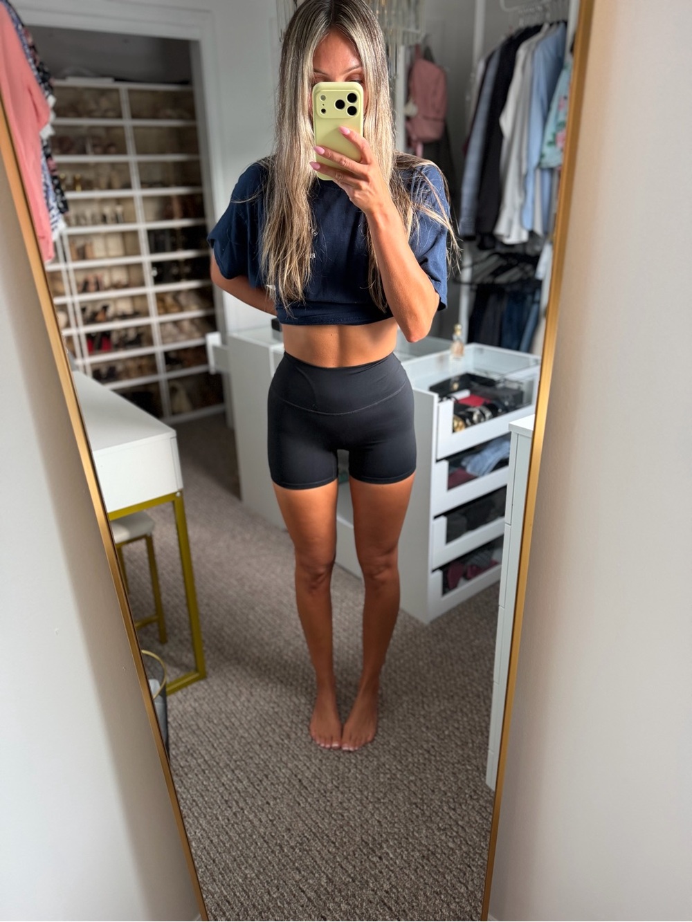 High-Waist Black Women's Bike Shorts